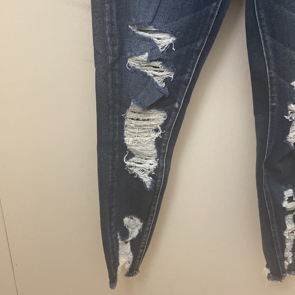 American Eagle Women’s Dark Wash Blue Super Hi Rise Jeggings - Picture 2 of 10